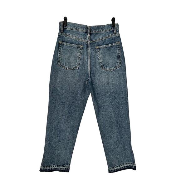 We The Free Jeans Womens 28 High Rise Destroyed Raw Hem Straight Crop Light Wash - Picture 4 of 12